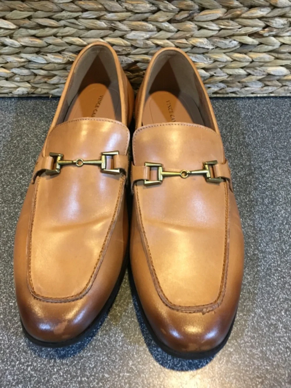 Vince Camuto Men's Tan Leather Bit Loafers